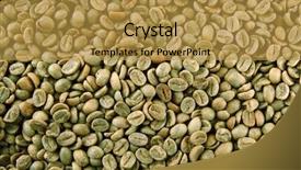  Presentation with coffee beans - Theme having green coffee beans close up background and a gold colored foreground