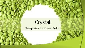  Presentation with green coffee - Cool new PPT theme with green coffee beans close up backdrop and a yellow colored foreground