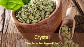  Presentation with green coffee - Beautiful presentation theme featuring green coffee beans in wooden backdrop and a tawny brown colored foreground