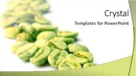  Presentation with green coffee beans - Colorful slide deck enhanced with green coffee beans isolated backdrop and a white colored foreground