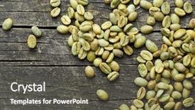  Presentation with green coffee beans - Slide set enhanced with green coffee beans on old background and a dark gray colored foreground