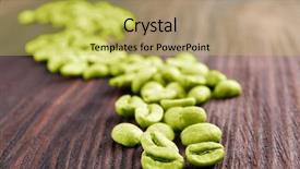  Presentation with green coffee beans - Cool new theme with green coffee beans on wooden backdrop and a  colored foreground