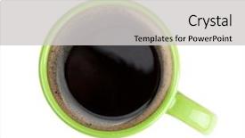  Presentation with green coffee - PPT theme with green coffee cup view background and a light gray colored foreground