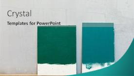  Presentation with green color - Presentation theme with green-color-samplers-at-blank background and a light gray colored foreground