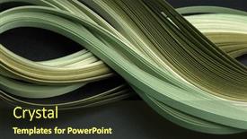  Presentation with green paper texture - Colorful PPT theme enhanced with green-color-strip-wave-paper backdrop and a tawny brown colored foreground