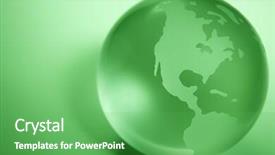  Presentation with green globe - Theme featuring green colored globe background and a seafoam green colored foreground