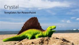  Presentation with blue green - Presentation theme featuring green-colored-plastic-dinosaur background and a  colored foreground