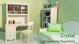  Presentation with room - PPT layouts consisting of green coloured - cute child room background and a mint green colored foreground