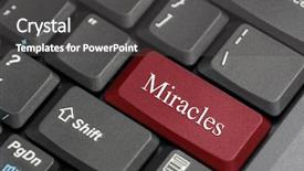  Presentation with miracles - Presentation theme with green communication - miracles on keyboard background and a  colored foreground