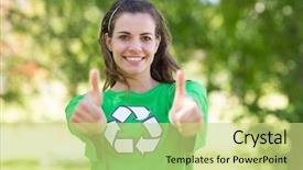  Presentation with environmental - Cool new presentation with green community - happy environmental activist backdrop and a  colored foreground