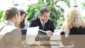  Presentation with modern - PPT layouts featuring green company - happy business colleagues in modern background and a coral colored foreground