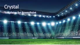  Presentation with football lights - Amazing presentation design having green competitive - full night football arena backdrop and a navy blue colored foreground