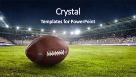  Presentation with rugby - PPT theme featuring green competitive - rugby game concept mixed media background and a navy blue colored foreground