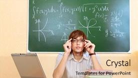  Presentation with educational - Theme having green computer school - educational theme male student background and a  colored foreground