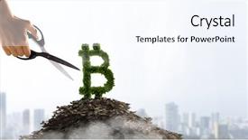  Presentation with money bitcoin crypto currency gold - Presentation theme featuring green concept of crypto currency background and a cool aqua colored foreground