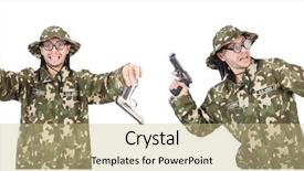  Presentation with collage - Theme consisting of green conflict - collage of funny soldier photos background and a  colored foreground