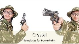  Presentation with photo collage for company behind the scen - Audience pleasing PPT layouts consisting of green conflict - collage of funny soldier photos backdrop and a lemonade colored foreground