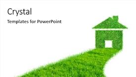  Presentation with road construction - PPT layouts consisting of green construction - road from the grass leading background and a white colored foreground