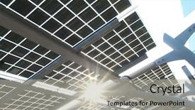  Presentation with solar power - Amazing PPT theme having green construction - solar power panel backdrop and a light gray colored foreground