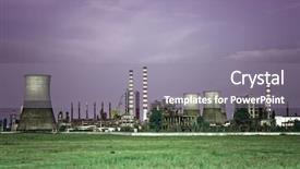  Presentation with oil refinery industry - Slides featuring green construction - toxic industry - landscape background and a gray colored foreground