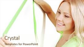  Presentation with construction women - Colorful slide deck enhanced with green construction - women often with a measuring backdrop and a cream colored foreground