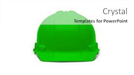  Presentation with safety construction - Presentation design consisting of green-construction-safety-hard-hat background and a white colored foreground