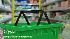  Presentation with mall - Cool new presentation with green consumer - mall shopping basket backdrop and a forest green colored foreground