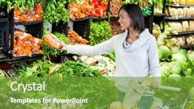  Presentation with skin care organic cosmetics - Slides having green consumer - woman buying carrot in organic background and a tawny brown colored foreground