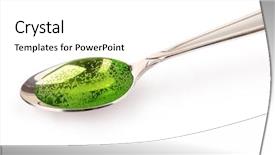  Presentation with syrup - PPT layouts consisting of green cough syrup in silver background and a white colored foreground