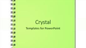  Presentation with green notebook - Audience pleasing PPT theme consisting of green cover of notebook backdrop and a soft green colored foreground