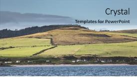  Presentation with nature village - Colorful PPT layouts enhanced with green covered meadows settlement next backdrop and a light blue colored foreground