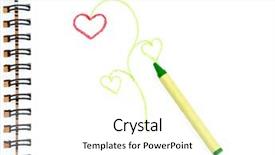  Presentation with crayon - Slides with green crayon on sketch paper background and a white colored foreground