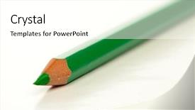  Presentation with crayon - PPT theme consisting of green crayon background and a white colored foreground