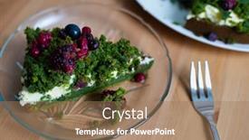  Presentation with forrest - Beautiful PPT theme featuring green-cream-cake-with-forrest backdrop and a coral colored foreground