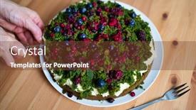  Presentation with forrest - Slide set with green-cream-cake-with-forrest background and a tawny brown colored foreground