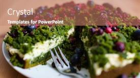  Presentation with forrest - Slide set with green-cream-cake-with-forrest background and a coral colored foreground