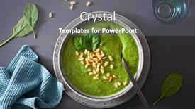  Presentation with cauliflower - Amazing presentation theme having green-creamy-cauliflower-spinach-soup backdrop and a gray colored foreground