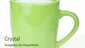  Presentation with white milk - Theme having green cup of milk isolated background and a mint green colored foreground