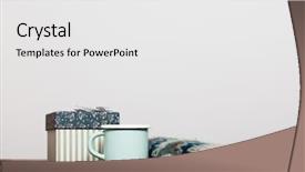  Presentation with hot tea - Beautiful slide set featuring green cup with hot tea backdrop and a white colored foreground