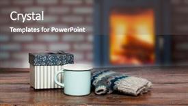  Presentation with hot tea - Presentation design enhanced with green cup with hot tea background and a gray colored foreground