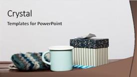  Presentation with green classic war - Presentation consisting of green cup with hot tea background and a white colored foreground