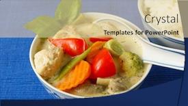  Presentation with chicken curry - Slide set consisting of green curry with chicken background and a lemonade colored foreground