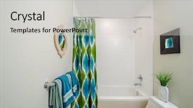  Presentation with green curtain - Cool new presentation design with green curtain - interior design of a spacious backdrop and a light gray colored foreground