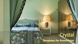  Presentation with green curtain - Amazing PPT theme having green curtain - interior luxury apartment comfortable room backdrop and a tawny brown colored foreground