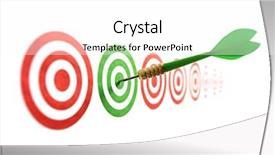  Presentation with success business - Slide deck consisting of green dart in target concept background and a white colored foreground