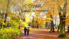  Presentation with senior couple - Slides enhanced with green day - senior couple walking background and a yellow colored foreground