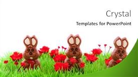  Presentation with decoration - Presentation theme having green-decoration-grass-with-flowers background and a white colored foreground