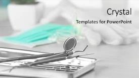  Presentation with dentist - Amazing presentation having green dentistry - dentist tools in metal tray backdrop and a white colored foreground