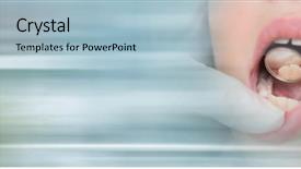  Presentation with composite - Cool new PPT theme with green dentistry - digital composite of close up backdrop and a light blue colored foreground