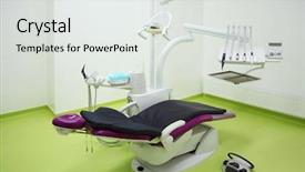  Presentation with dental - Colorful slide set enhanced with green dentistry - empty dental clinic big backdrop and a light gray colored foreground